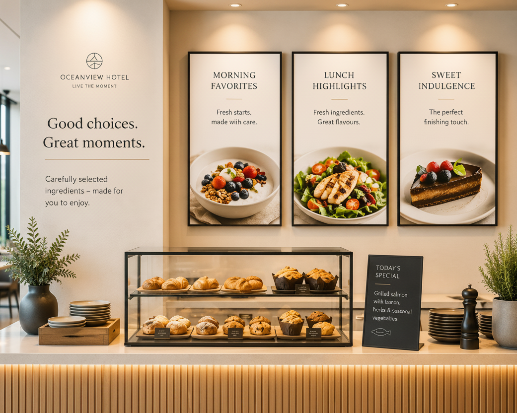 Hotel buffet signage